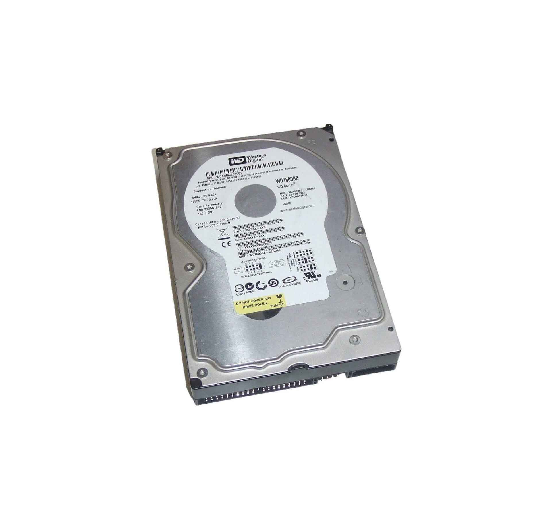 WD1600BEVT Western Digital 160GB 5 8MB Buffer Hard Drive