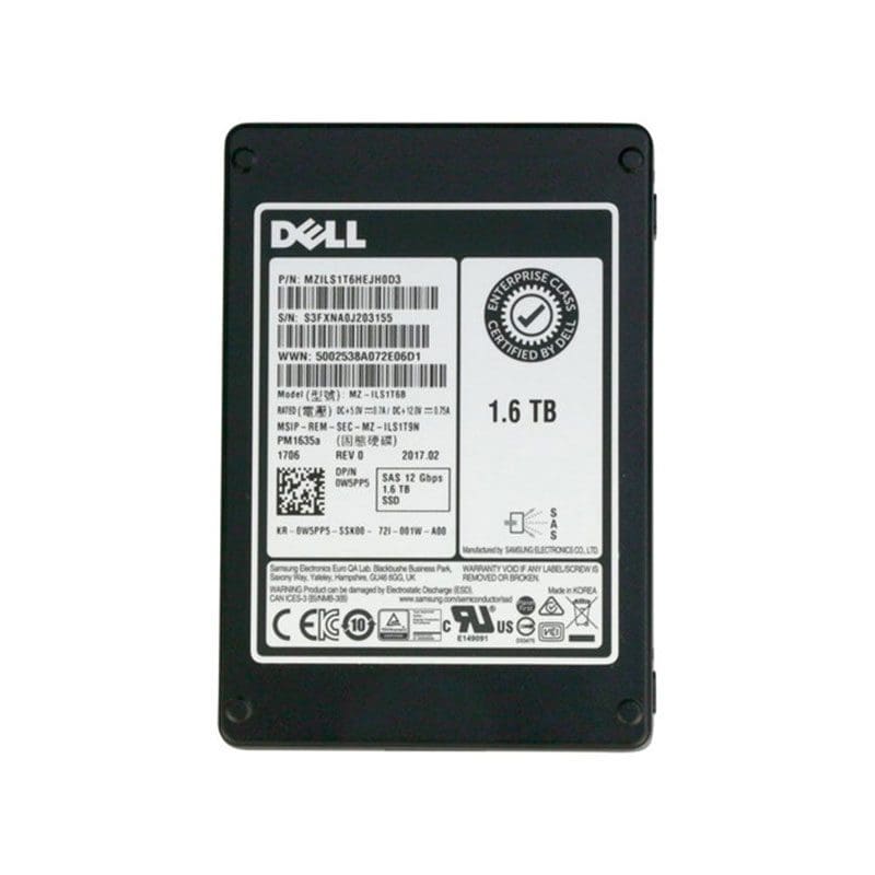 thumbnail image 2 of Dell Compellent 1.6TB SAS 6Gbps 2.5" SSD – 82FG7, LB1606R, Health 80-90% 2 of 4