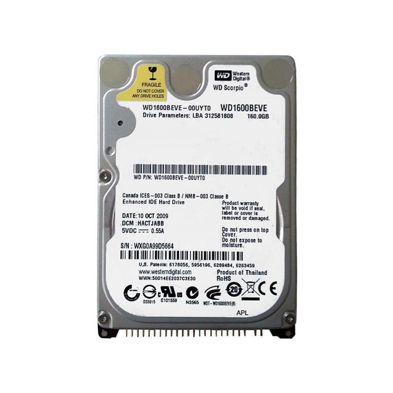 WD1600BEVE Western Digital Scorpio 160GB 5400RPM Hard Drive