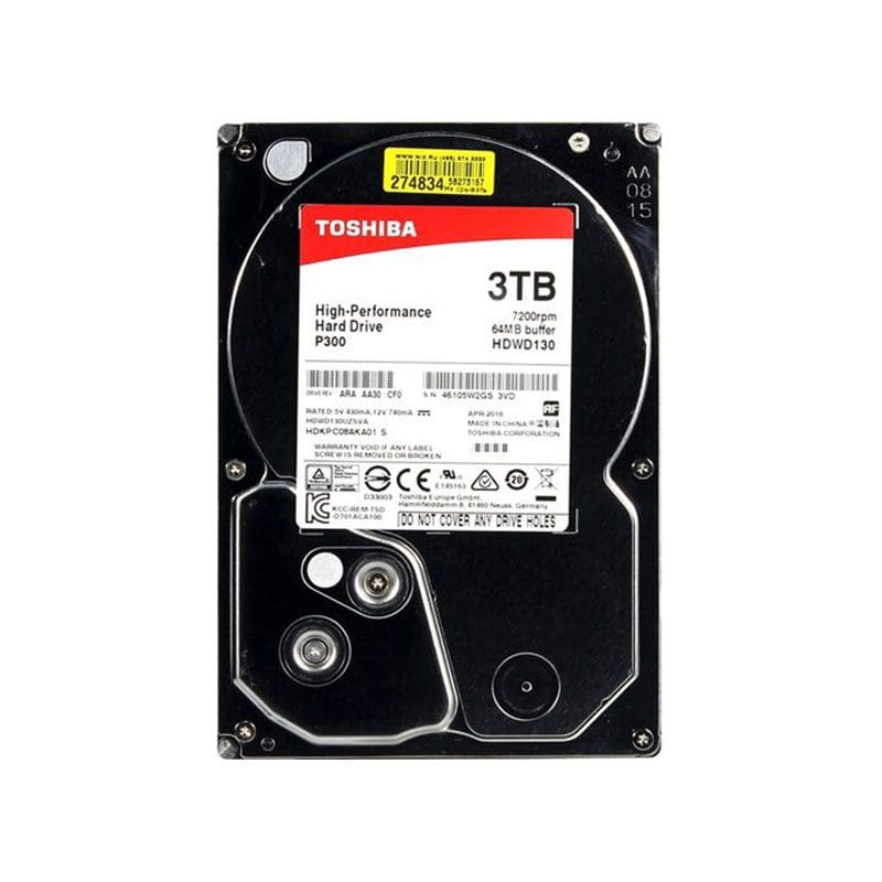 Refurbished HDWD130EZSTA Toshiba P300 3TB 7200RPM SATA 6Gbps