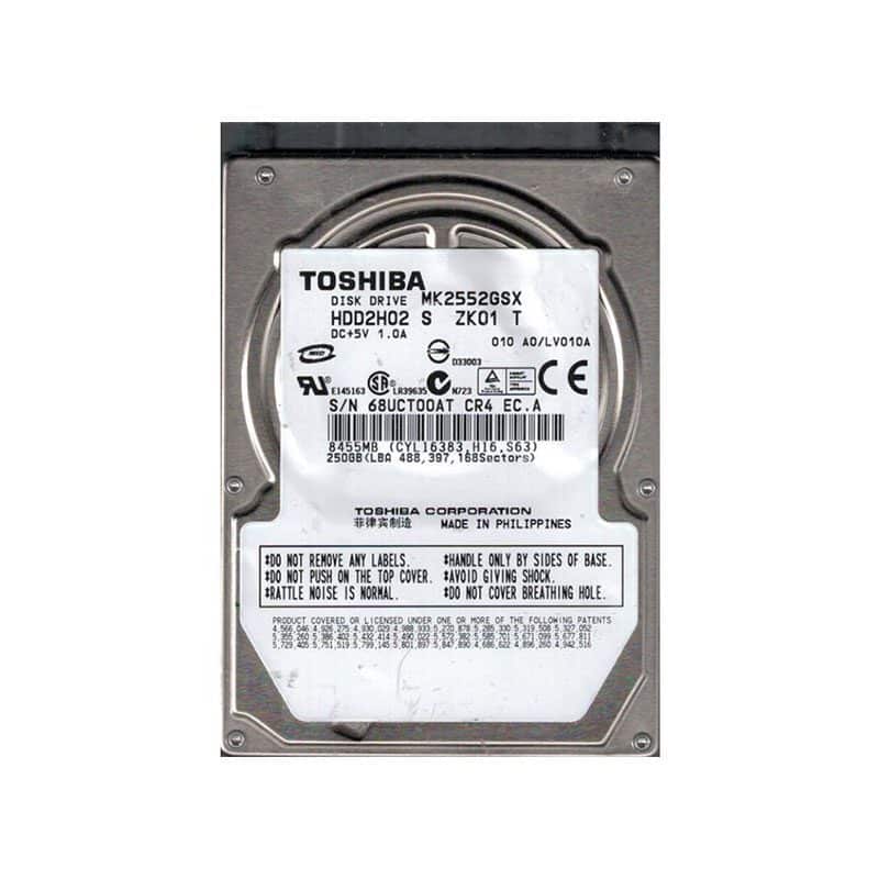 Refurbished MK2552GSX Toshiba 250GB 5400RPM SATA 3Gbps